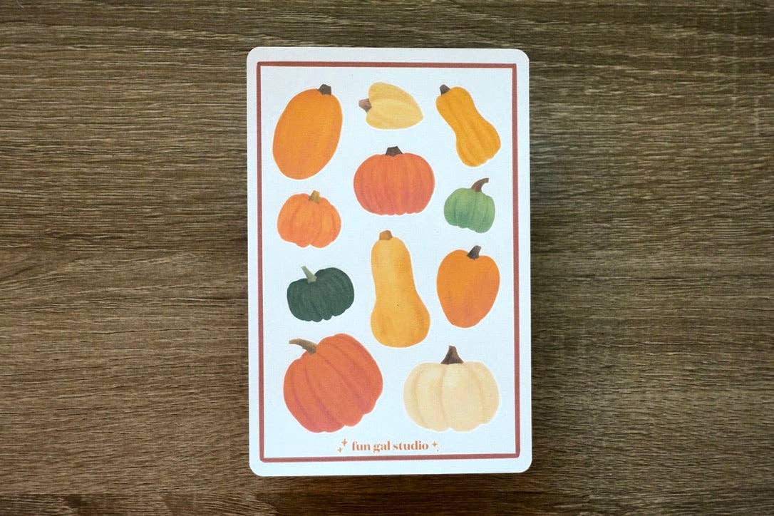 Pumpkins & Squash 4x6 Paper Sticker Sheet