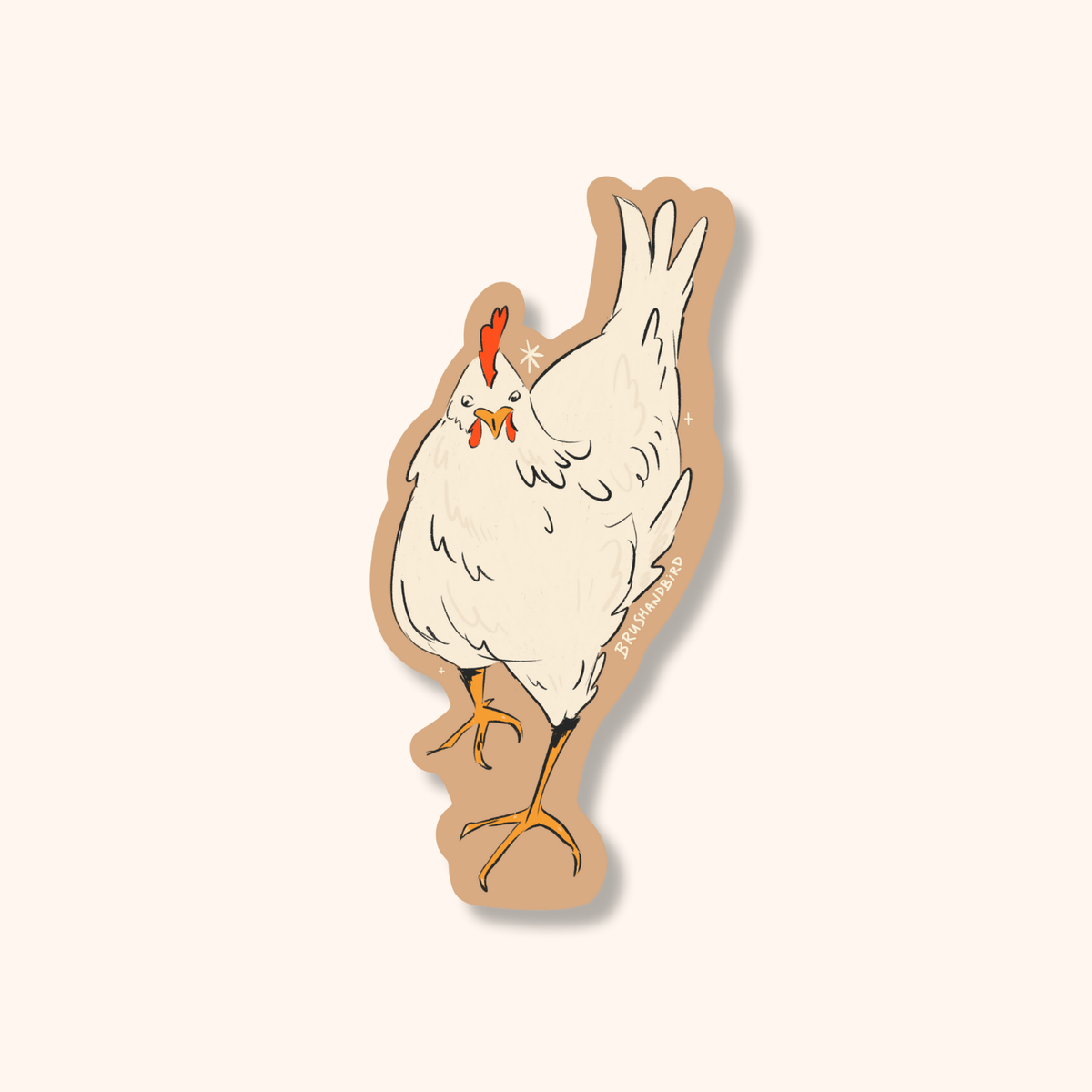 Hen Sticker Design White Hen Sticker – Kinsfolk Shop