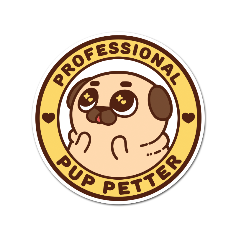 Professional Pup Petter Puglie Sticker