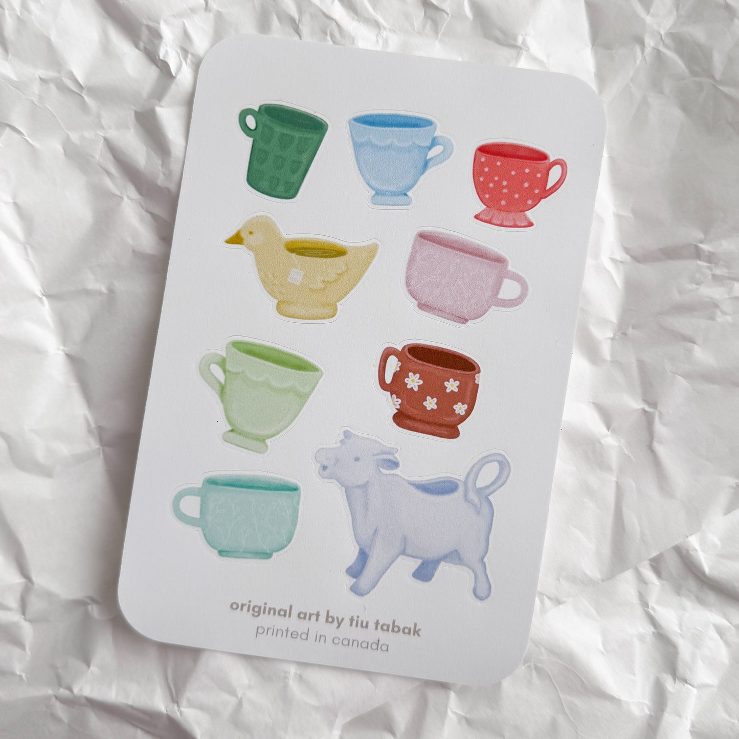 Cups and Mugs 4x6 Vinyl Sticker Sheet