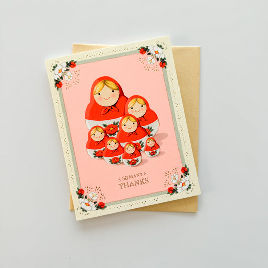 Nesting Dolls Thank You Greeting Card