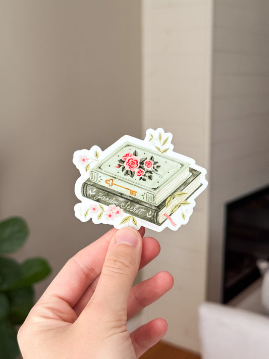 Floral Books Sticker