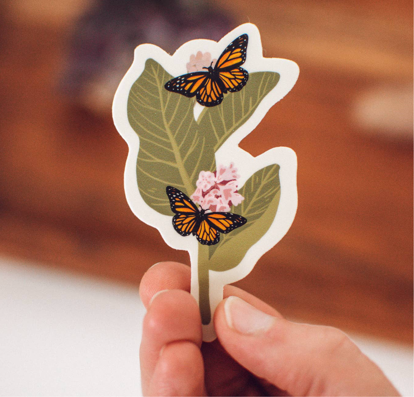 Monarch Butterfly Milkweed Sticker