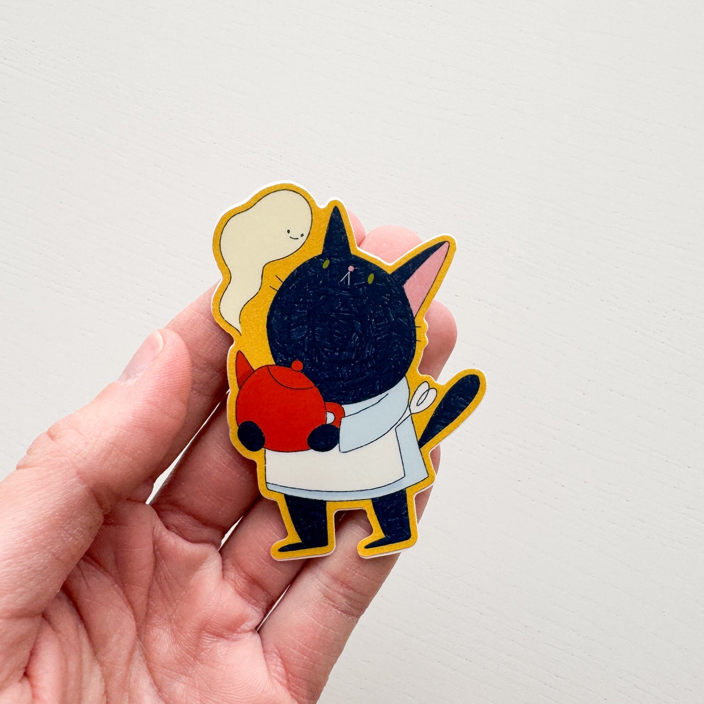 Ghost-Tea Cat Sticker