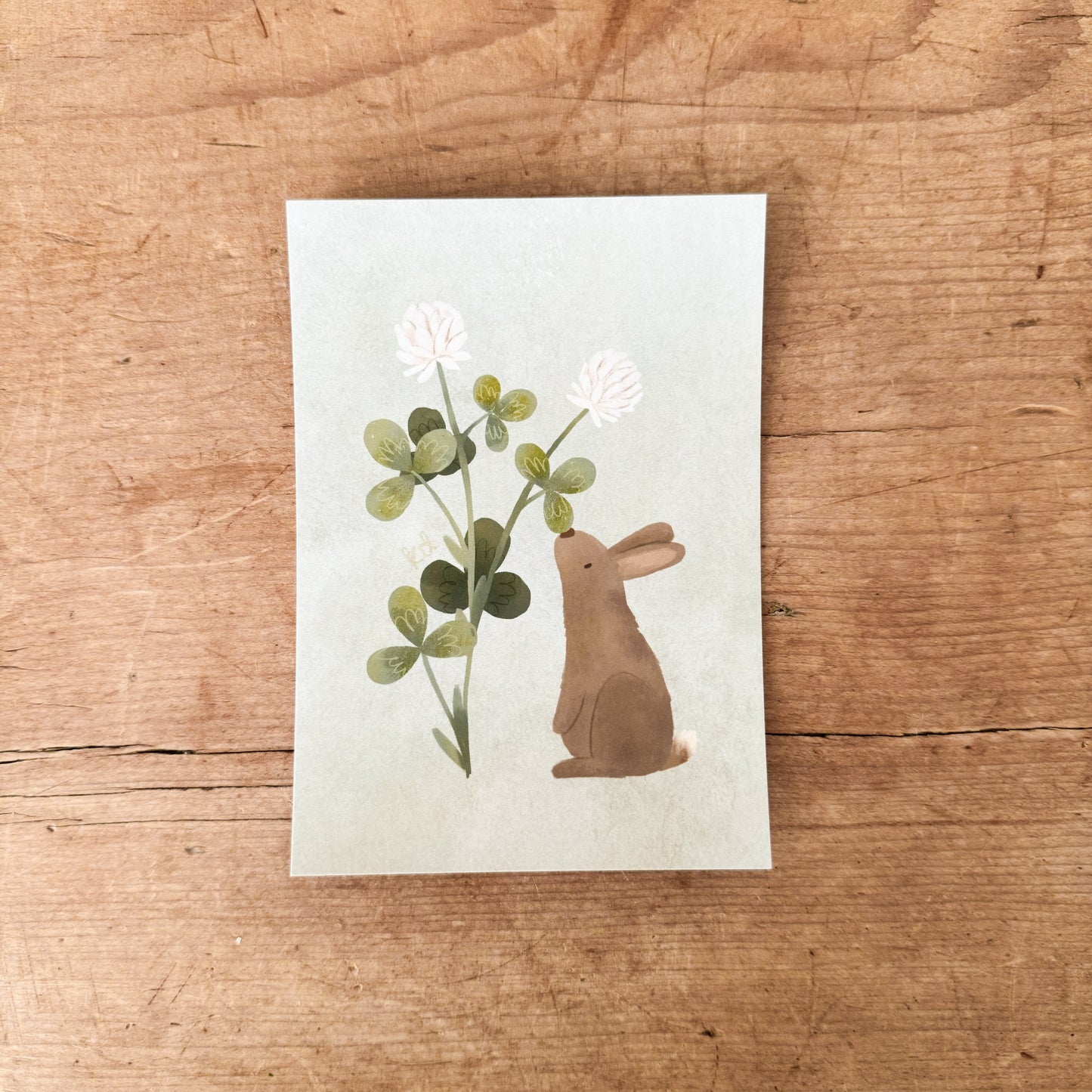Bunny & Clover Mini Print/Postcard
