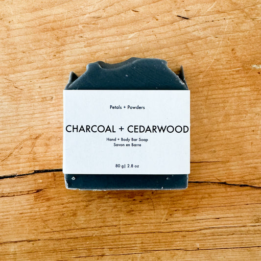 Charcoal & Cedarwood Soap Bar (Cedarwood, Clary Sage)
