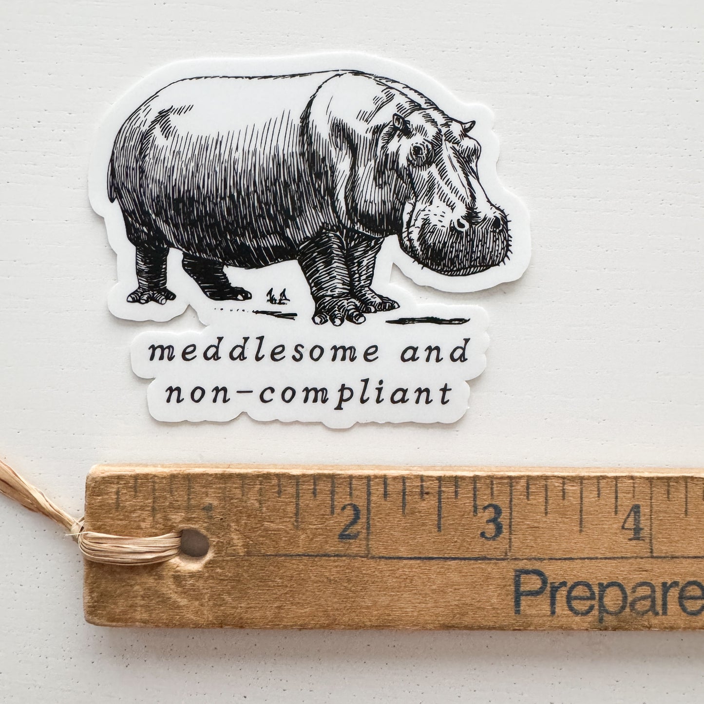 Meddlesome Hippo Vinyl Sticker