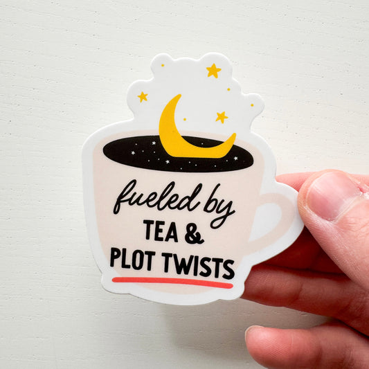 Tea and Plot Twists Sticker