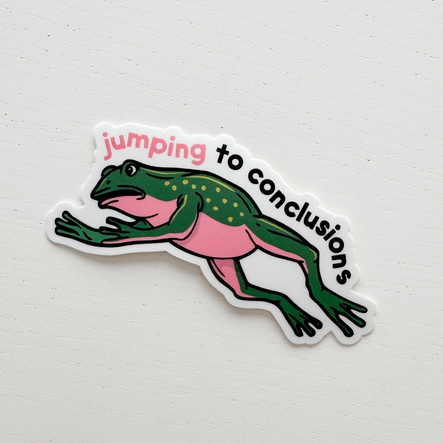 Jumping to Conclusions Frog Sticker