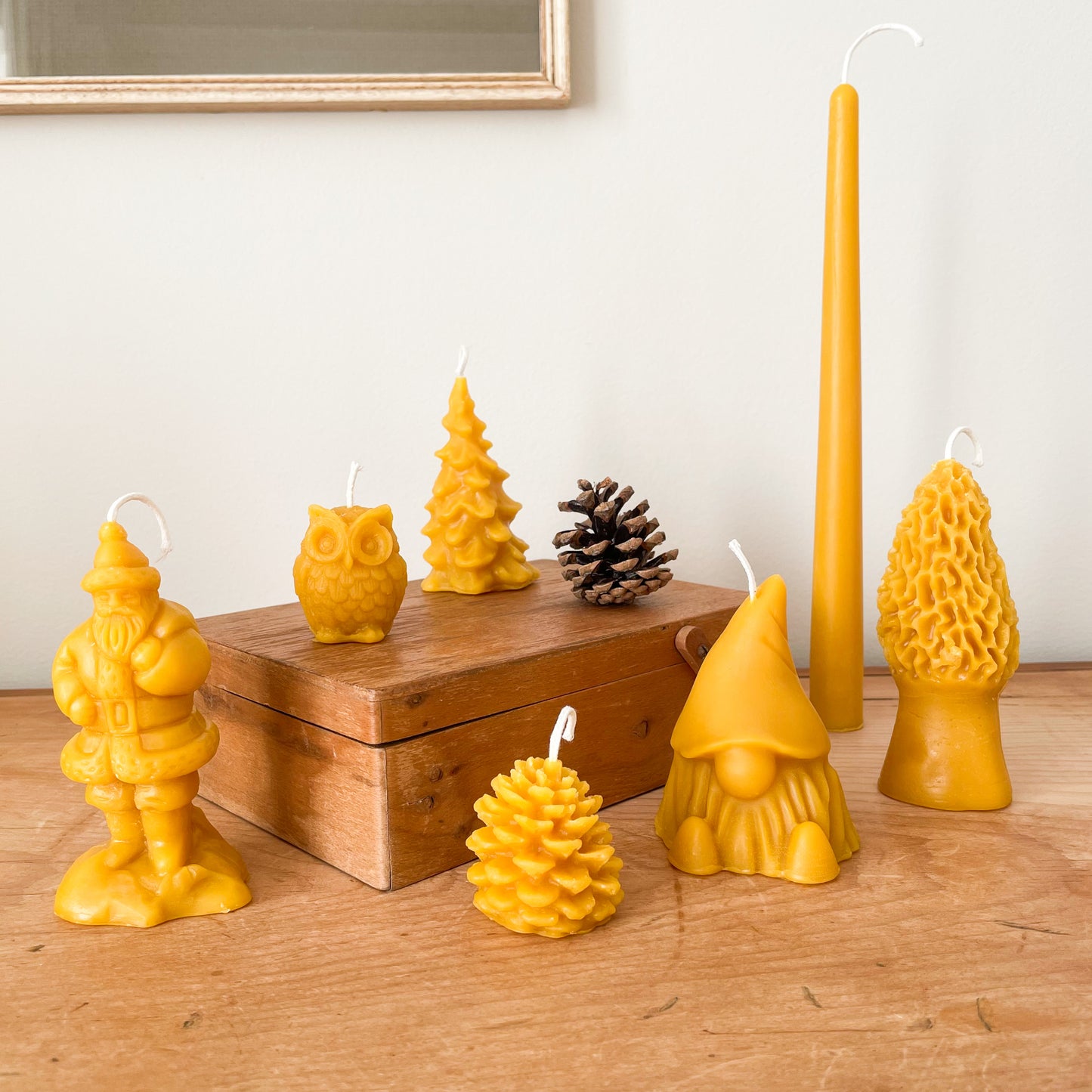 Small Pinecone Beeswax Candle