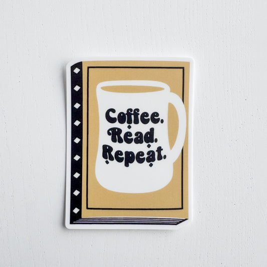 Coffee Read Repeat Book Sticker