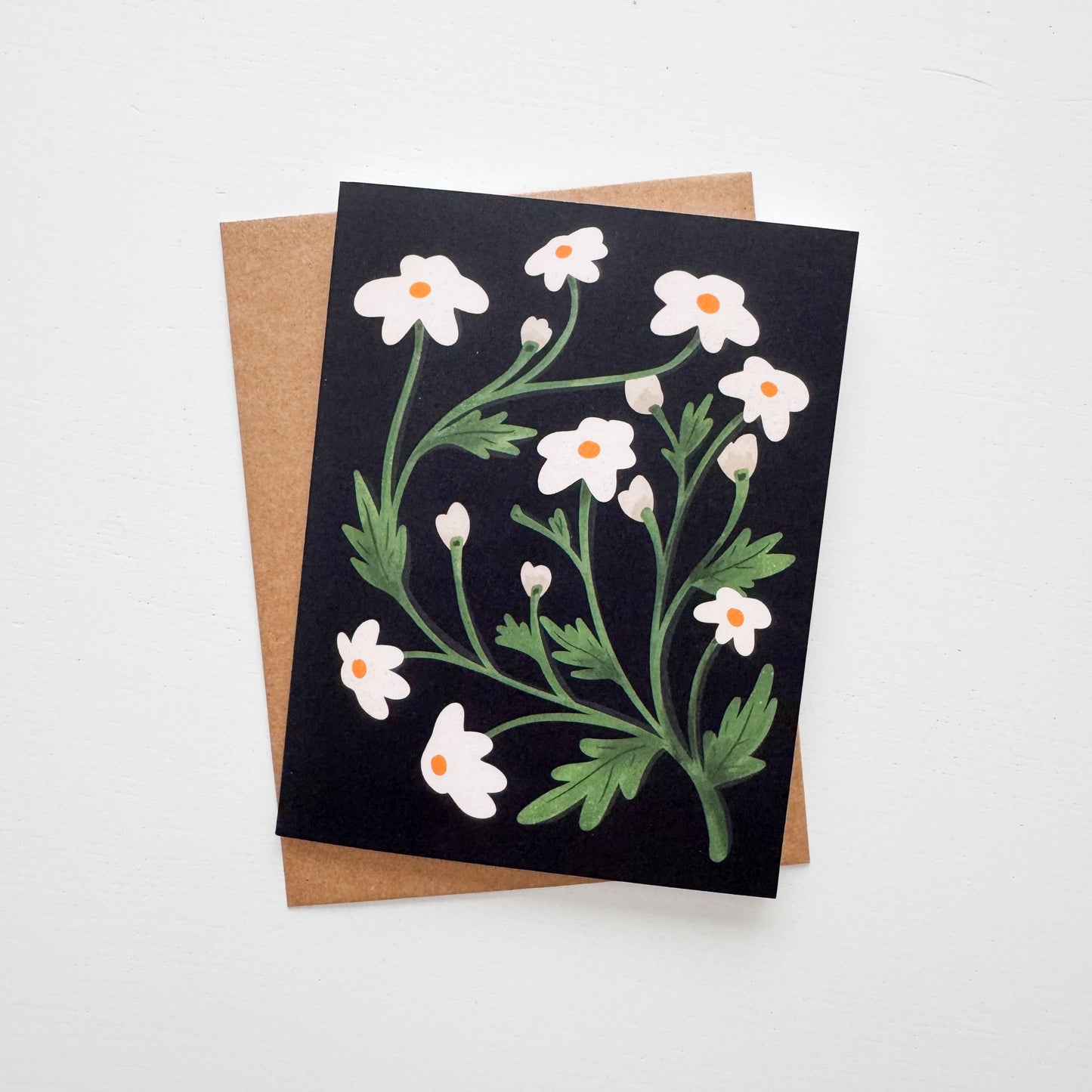 White Wildflowers Card