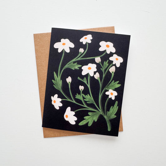 White Wildflowers Card