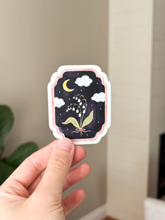 Midnight Lily of the Valley Sticker