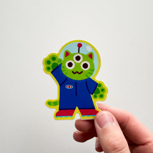 Alien Cat Vinyl Sticker