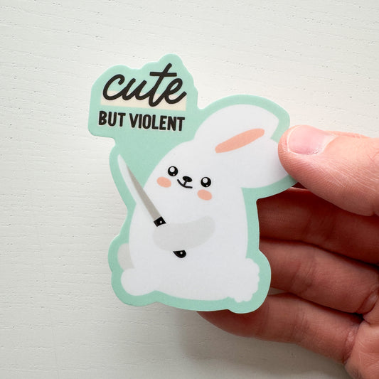 Cute but Violent Sticker
