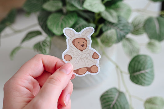 Cozy Robe Bear Jelly Sticker