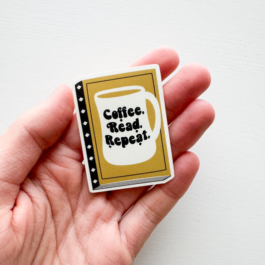 Coffee Read Repeat Sticker