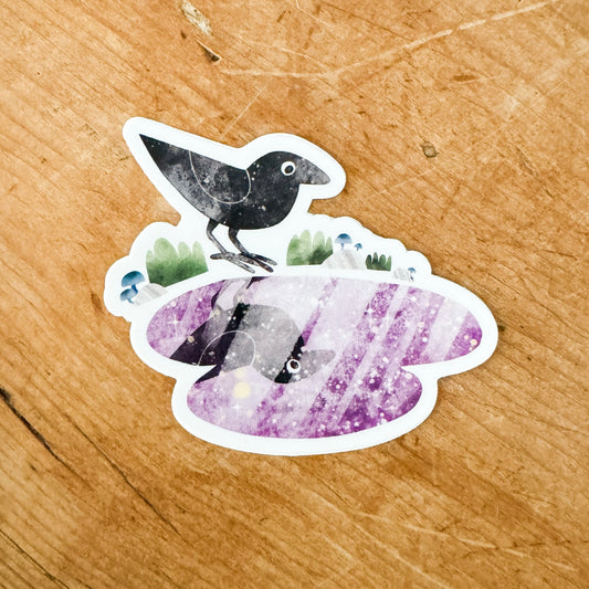 Crow Reflection Sticker