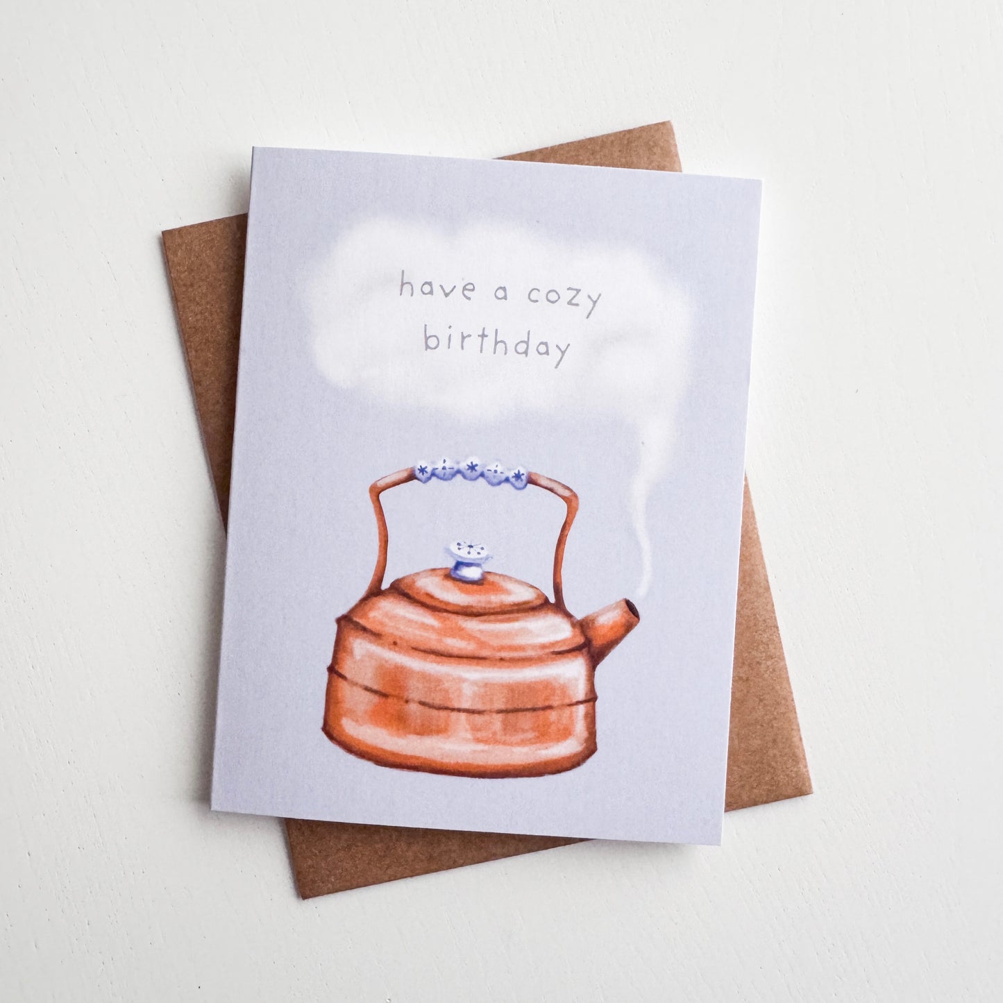 Cozy Birthday Copper Kettle Greeting Card