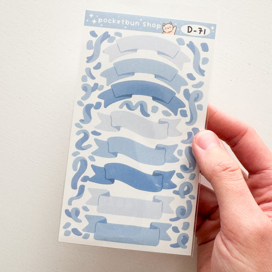 Blue Banner Vinyl Sticker Sheet