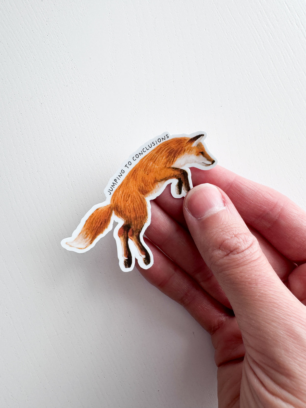 Jumping to Conclusions Fox Sticker