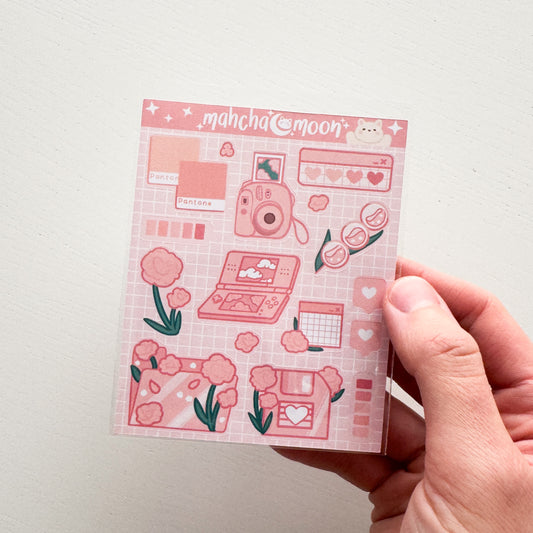 Pink Aesthetic Paper Mini Sticker Sheet