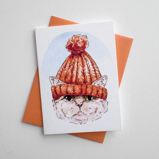 Cat in a Canadian Hat (Toque) Greeting Card