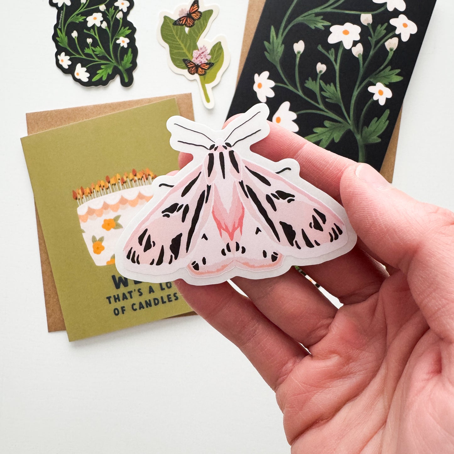 Pink Tiger Moth Sticker