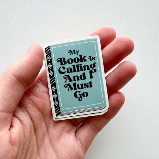My Book Is Calling Sticker