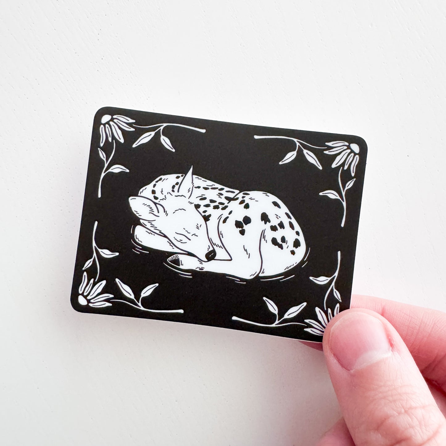 Floral Sleeping Deer Sticker
