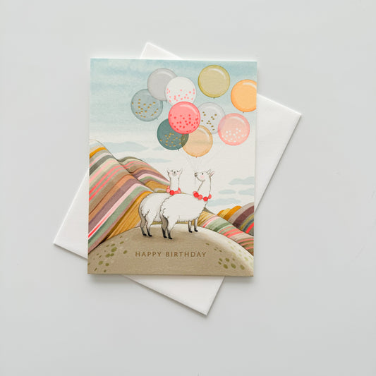 Llamas Birthday Card