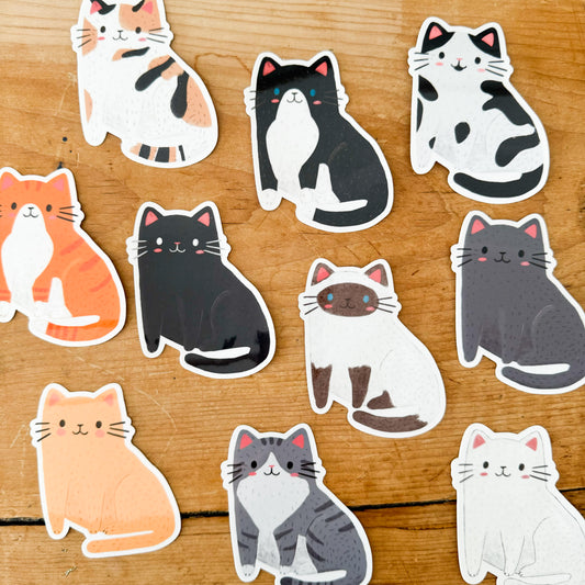 Individual Kitty Cat Vinyl Stickers