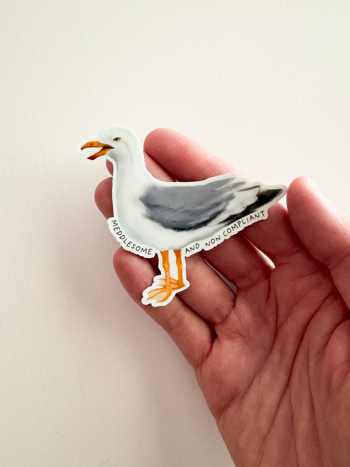 Meddlesome And Non Compliant Seagull Sticker