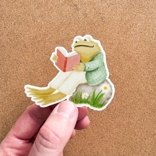 Toad Reading Sticker