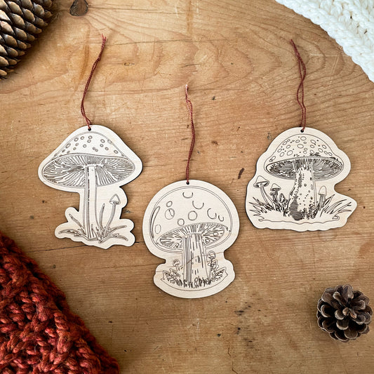 Individual Mushroom Ornaments