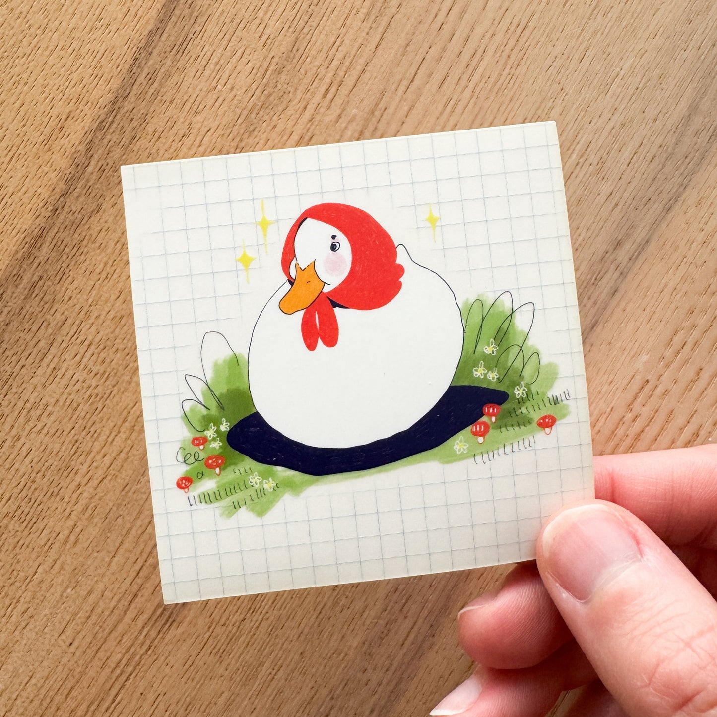 Babushka Duck Transparent Sticker