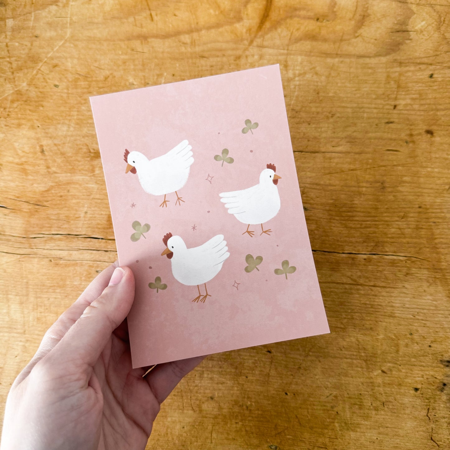 Clover & Chickens Mini Print/Postcard