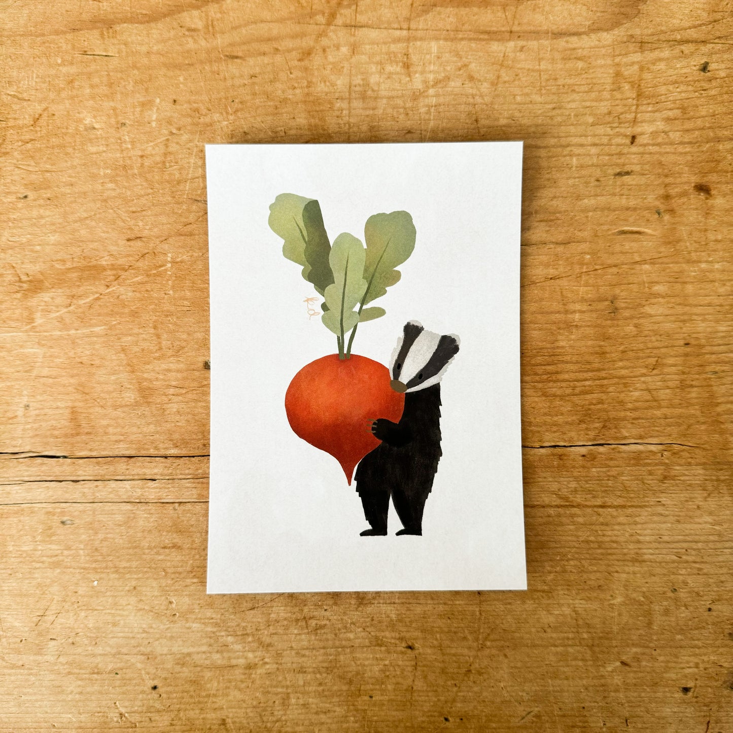 Badger & Radish Mini Print/Postcard