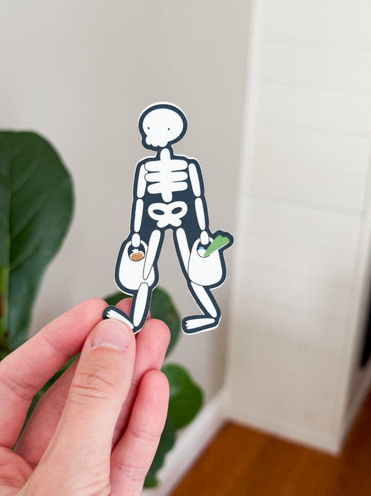 Grocery Skeleton Sticker