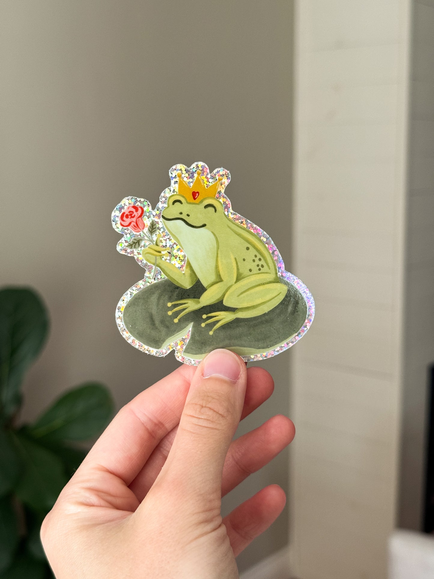 Glitter Frog Prince Sticker