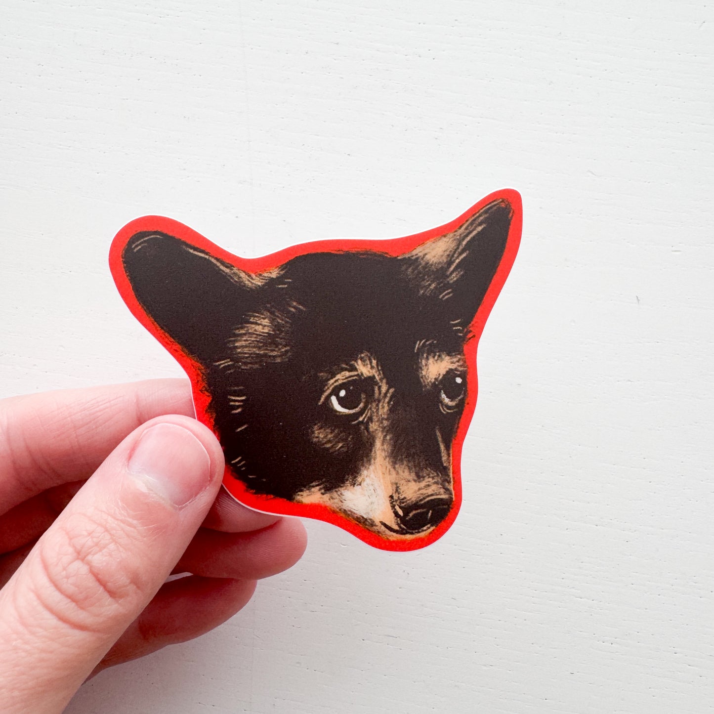 Bashful Bear Face Sticker
