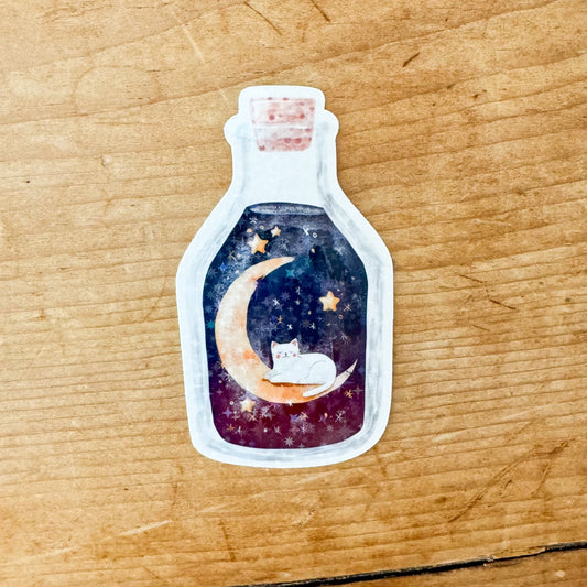 Celestial Magic Bottle Kitty Sticker