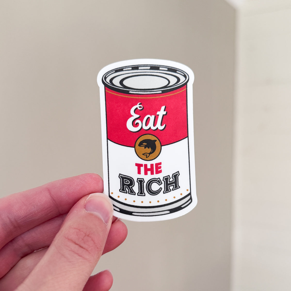 Eat The Rich Soup Can Sticker