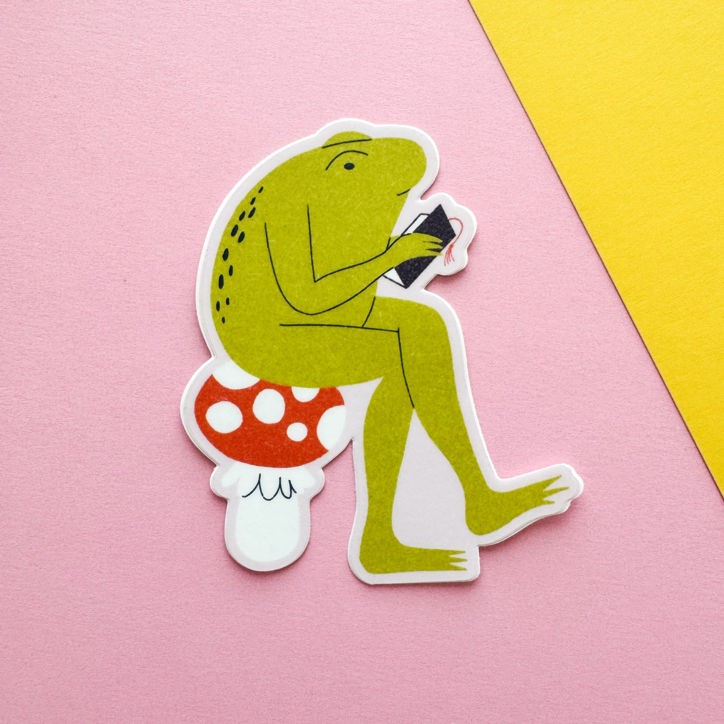 Reading Frog Sticker