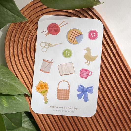 Cottage Core 4x6 Vinyl Sticker Sheet