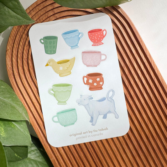 Cups and Mugs 4x6 Vinyl Sticker Sheet