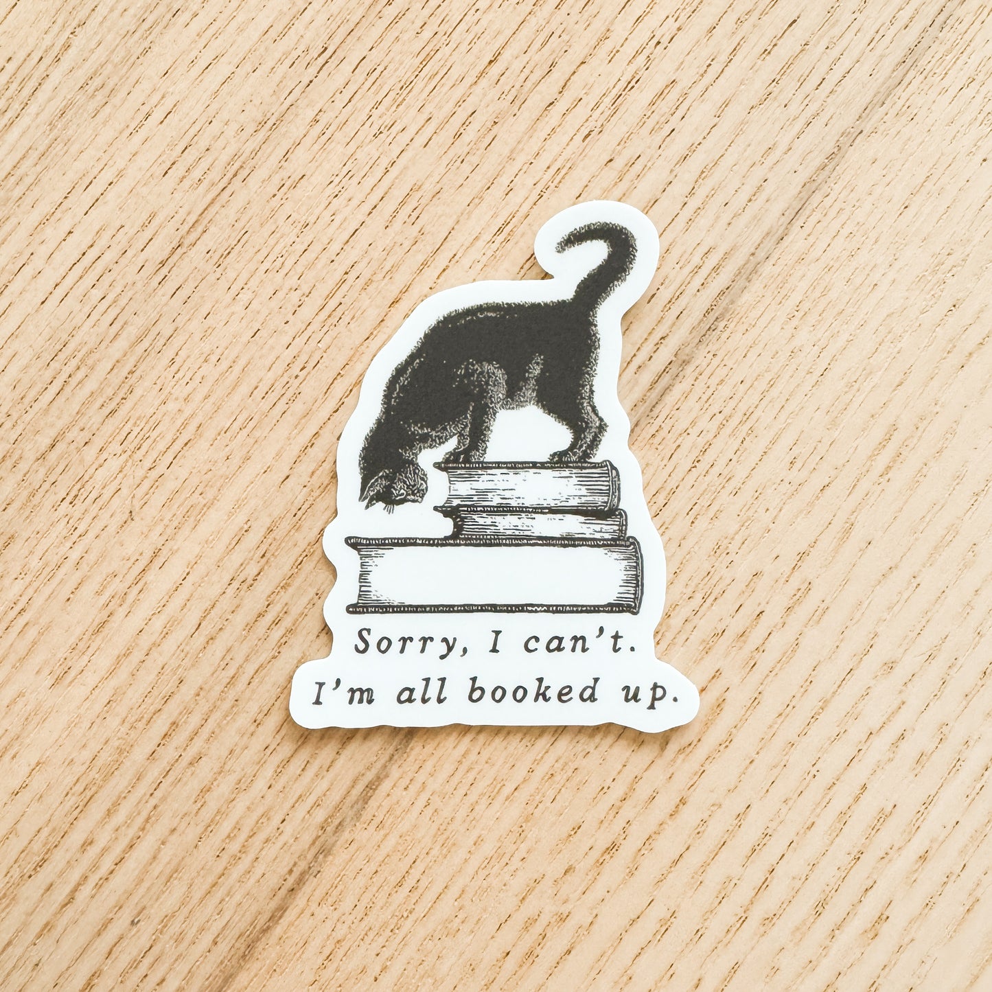 All Booked Up Cat Vinyl Sticker