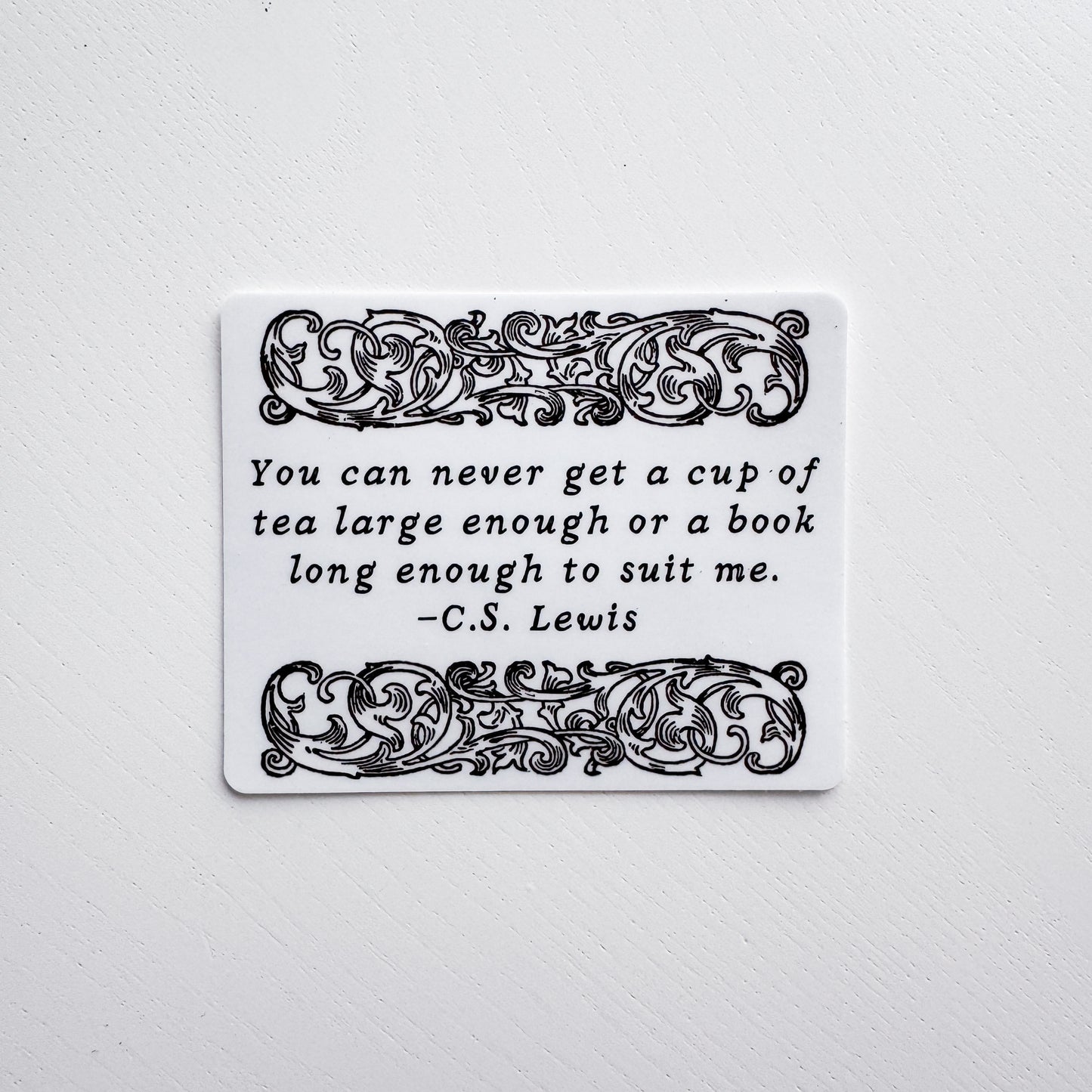 Tea and Books Literary Quote Rectangular Sticker