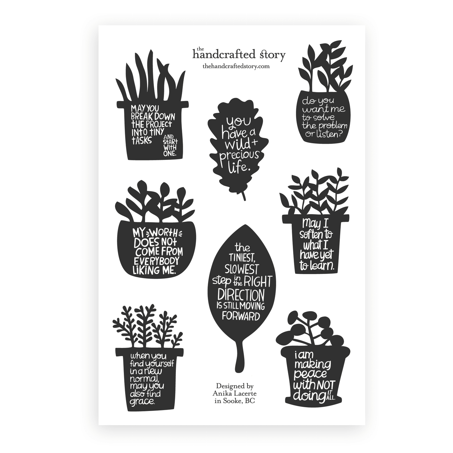 House Plants and Phrases Sticker Sheet
